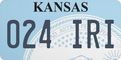 KS license plate 024IRI