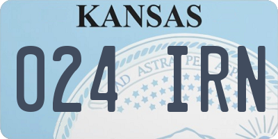 KS license plate 024IRN