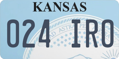 KS license plate 024IRO