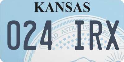 KS license plate 024IRX