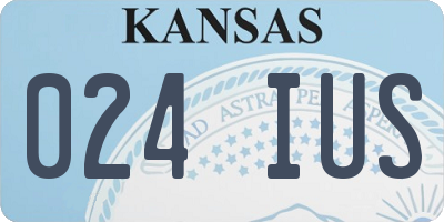KS license plate 024IUS