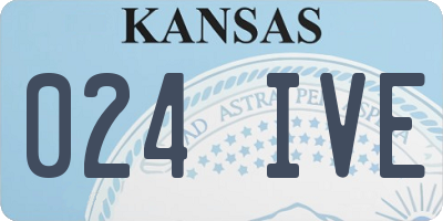 KS license plate 024IVE