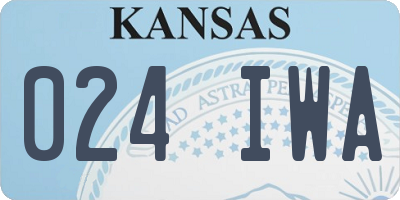 KS license plate 024IWA