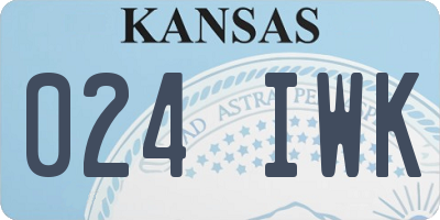 KS license plate 024IWK