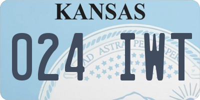 KS license plate 024IWT
