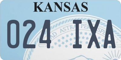 KS license plate 024IXA