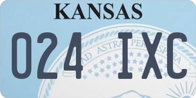 KS license plate 024IXC