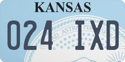 KS license plate 024IXD