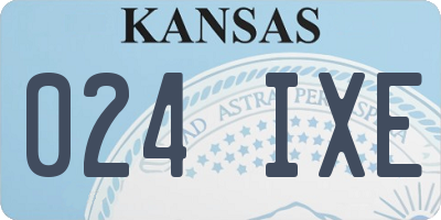 KS license plate 024IXE