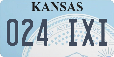 KS license plate 024IXI