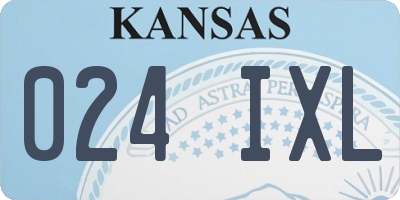 KS license plate 024IXL