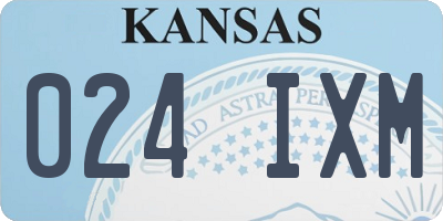 KS license plate 024IXM