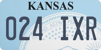 KS license plate 024IXR