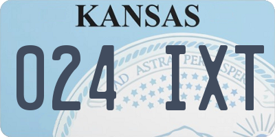 KS license plate 024IXT