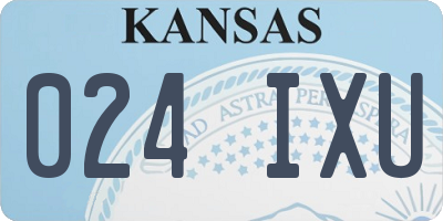 KS license plate 024IXU
