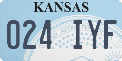 KS license plate 024IYF