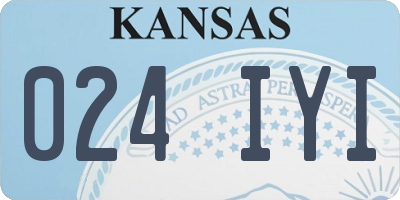 KS license plate 024IYI