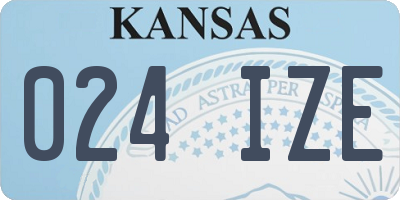 KS license plate 024IZE