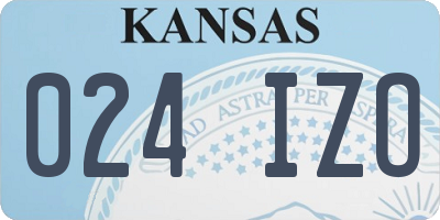 KS license plate 024IZO