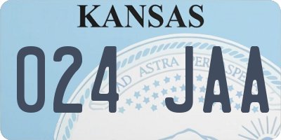 KS license plate 024JAA