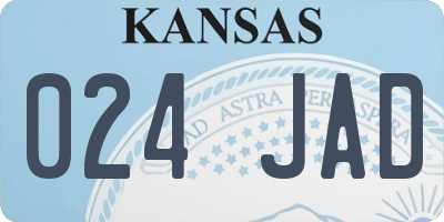KS license plate 024JAD