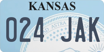 KS license plate 024JAK