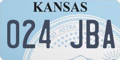 KS license plate 024JBA