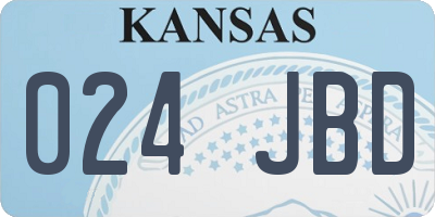 KS license plate 024JBD