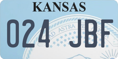 KS license plate 024JBF