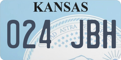 KS license plate 024JBH