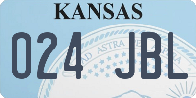 KS license plate 024JBL