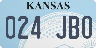 KS license plate 024JBO