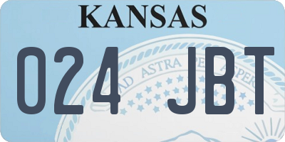 KS license plate 024JBT