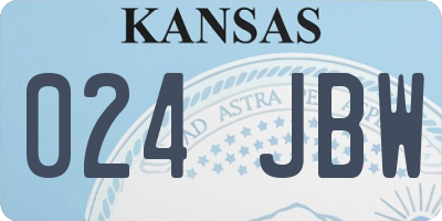 KS license plate 024JBW