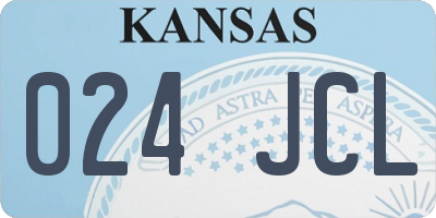 KS license plate 024JCL