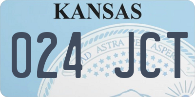 KS license plate 024JCT