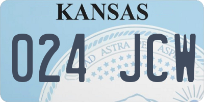 KS license plate 024JCW