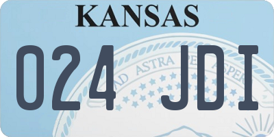 KS license plate 024JDI