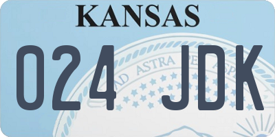 KS license plate 024JDK