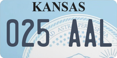 KS license plate 025AAL