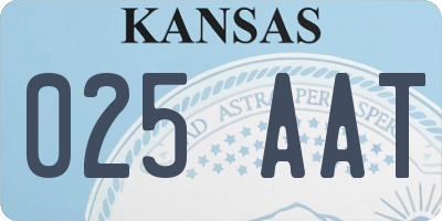 KS license plate 025AAT