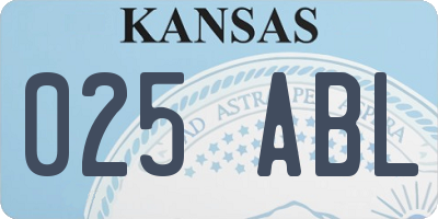KS license plate 025ABL