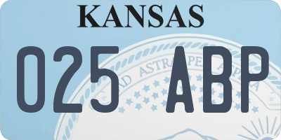 KS license plate 025ABP