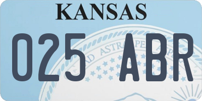 KS license plate 025ABR