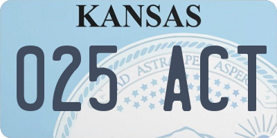 KS license plate 025ACT