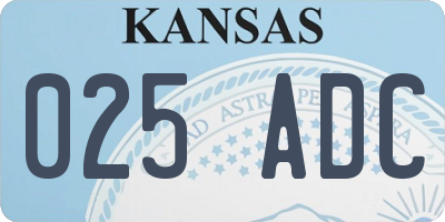 KS license plate 025ADC