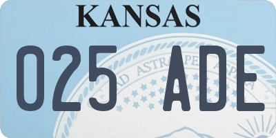KS license plate 025ADE