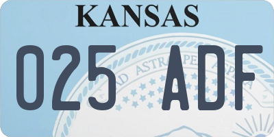 KS license plate 025ADF