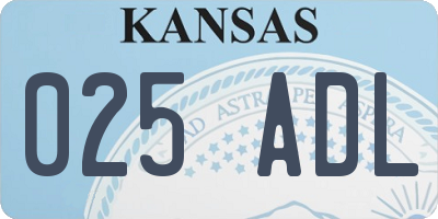 KS license plate 025ADL