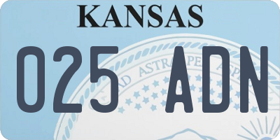 KS license plate 025ADN